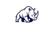 © KingShawn - Bold white rhino silhouette on solid background for logos and design