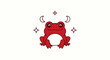 © shuma - Stylized red frog with celestial elements on white background