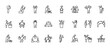 © Digital Bazaar - 24 set of outline web people icons such as man sitting and reading book, japan geisha, sumo fighter, boss and worker, man riding a horse vector thin icons for report, presentation, diagram, web