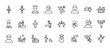 © Digital Bazaar - 24 set of outline web people icons such as protective suit, weathercaster, helping other to jump, relieved smile, dog trainer vector thin icons for report, presentation, diagram, web design, mobile