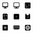 © JahidulStockbd - Collection of computer hardware icons including monitors, processors, and cooling fans