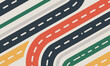 © nasyih - Colorful Abstract Roads with Dotted Center Lines.