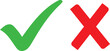 © Rehana - Green check mark and red cross symbols on white background correct incorrect