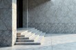 © napak - Modern Stone Steps Leading to a Sleek Entranceway with Marble Walls