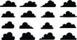 © MdShahin - Cloud silhouette vector set, stylized weather icon collection, graphic design elements, atmospheric illustration pack, diverse cloud contour shapes, sky symbol art