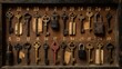 © Evon J - Antique key collection on wooden board with numbered labels for organization