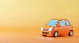 Retro Yellow Car 3D Cartoon Illustration
