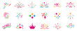 © Habib - Colorful party and celebration icon set, fireworks confetti music crowns collection