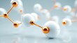 © fahad - Molecular Bonds: A captivating visual of interconnected spheres, representing molecular bonds. The spheres are connected by golden linkages.