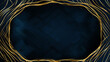 © Synthesia Studio - Dark blue background with gold frame and copy space for banner or card