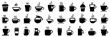 © stas111 - Coffee cup icons. Set of different tea cup icons. Simple coffee or tea signs. Black hot drinks icons