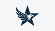 © hamad - Majestic eagle silhouette emerging from a star with american flag elements and stars silhouette