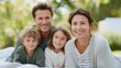 © forenna - Veteran family enjoying outdoor picnic in a park, children playing while parents relax on blanket — concept of peaceful reintegration, family bonding, work-life balance, and celebrating the quiet