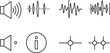 © Shihab Sharar - “Audio sound waveform icon set, speaker mute volume control information symbol vector illustration, digital music interface design collection”