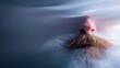 © laperuz - Man with a beard partially obscured by flowing fabric, creating a dreamlike atmosphere, emphasizing mystery and emotion in a soft, ethereal setting