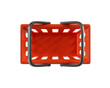 © Hannet - Red empty Shopping Cart, Top view from a supermarket for shopping. Shopping Basket, Shopping bag, 3d rendering of the icon on a transparent background