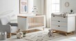 © Biggy - Modern Minimalist Nursery Design with Crib, Changing Table, and Cozy Chair in Soft Colors