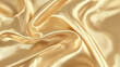 © Thiago - Close-up of Luxurious and flowing gold fabric, capturing its sheen and texture. The elegant drape suggests a sense of opulence and high quality