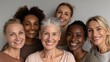 © Anat art - Diverse Group of Women Smiling Together Against a Neutral Backdrop in an Uplifting Moment of Friendship and Joy