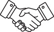 © Salma - Handshake line icon agreement and partnership deal for business success