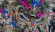© Olga Gorkun - Colorful carnival mask with feathers and gems symbolizing celebration, creativity, and cultural diversity inspired by global festivals like Rio, Venice, and New Orleans