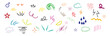 © AesTheticAssets - Set of colorful sketch line element, Star Hand drawn doodle sketch style circle, cute hand drawn doodle vector set. brush decoration. Vector illustration