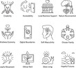 © Epul - Collection of 12 Conceptual Icons Illustrating Modern Ideals and Positive Concepts with Clean Line Art Style