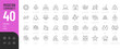 © Vectuz - Modern Community Line Editable Icons set. Vector illustration in modern thin style of people related icons: neighborhood, friendship, family, and more. Isolated on transparent background.