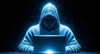 © shahzaib - Hacker using laptop with abstract digital code to steal data in the dark cyberspace