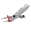 © Meheraj Hosen Mahid - Commercial plane in flight white and red aircraft airliner jet travel transportation
