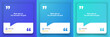 © Carkhe - 3D bubble testimonial banner, quote, infographic. Social media post template designs for quotes. Empty speech bubbles, quote bubbles and text box. Vector Illustration EPS10.