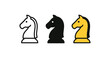 © 123levit - Minimalist chess knight icon set in monochrome and yellow design