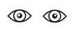 © Icon Dreamer - Eye icon set in black outline minimal vector design representing view, visibility, watch, privacy, and security concepts for UI, UX, web interface, and graphic projects