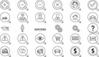 © MONERUJJAMAN - Comprehensive Search Icon Set Job Success Career Finding Opportunity Searching Information Website Graphic Element Magnifying Glass Collection
