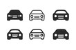 © Настя Шевчук - Stylish Auto Logos. Transportation and automobiles. Set Logo of transportation and automobiles: car front grille with twin headlight eyes. Icon set. harmonious
