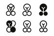 © Настя Шевчук - Brand Collaboration Logos. Brand collaboration. Set Logo of brand collaboration: shared light bulb. Icon set. harmonious logo variations of the same emblematic