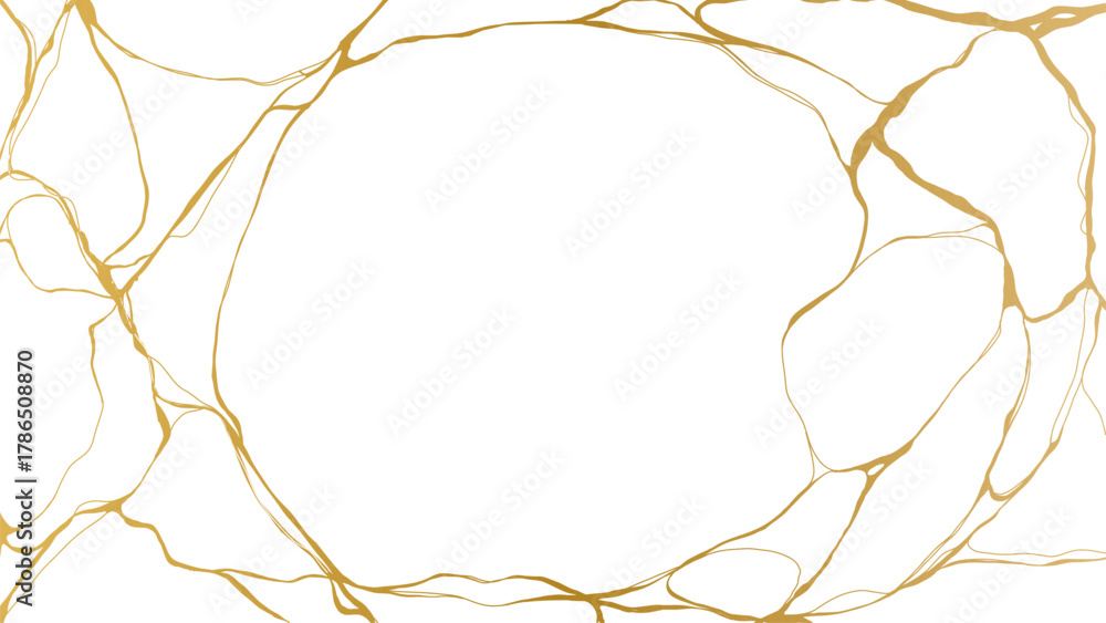 luxury marble texture frame border of Golden kintsugi crack. Vector ...
