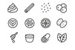 © elena - Sugar sprinkle drink curl cream lemon mint stick marshmallows vector hot icon