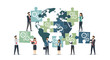 © Popu - Global teamwork brings solutions together, connecting the world with strategy and collaboration for international business success