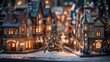 © Tatiana - Christmas village with adorable cosy beautiful houses and a huge adorable decorated lit christmas tree in the center. Miniature village