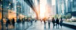 © Hafifa - Abstract city scene with blurred figures and office building bokeh