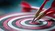 © pinkrabbit - set goals for work. dart aiming at the target center business. goal, aiming marketing target metaphor, Succeed dart board, defines objectives, success investment ideas, winner, Generate by AI