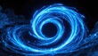 © laraib - PNG dynamic blue spiral with glowing curve, tornado rotation motion, bright shine, wave power effect, wind ellipse, magic circle, transparent lines, and energy