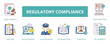 ©  karyative - Regulatory Compliance Lineal Color Banner Web Icon Set Vector Illustration