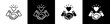 © benerbaner - Relationship icon set in line and glyph style on black and white background