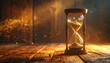 © Mr.atungs - Hourglass on Wooden Table A Timeless Symbol of Time, Patience, and Impermanence