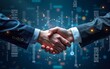 © Carol - Digital handshake concept illustrating collaboration and technological agreement innovation and. High quality