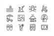 © MD.sahadat - Minimal line art hotel and resort icons showing pool, sauna, and room service