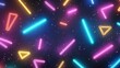 © NN AI - Abstract background with glowing colorful neon lights. Retro 80s geometric pattern. Futuristic synthwave wallpaper