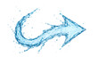 © PNG King - Blue water splash in the shape of an arrow